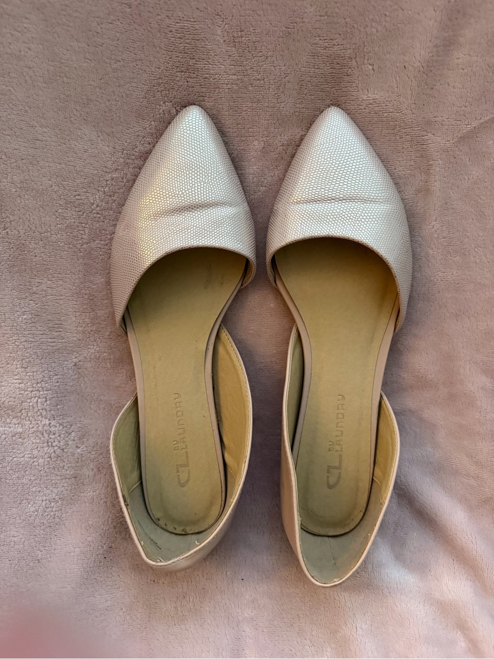 CL by Chinese Laundry Light Pink Metallic D’Orsay Pointed Flats